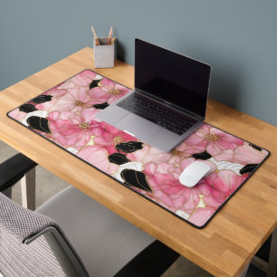 Moderne flüssige Aquarell-Rosa-Spritzer Schreibtischunterlage