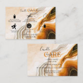 Moderne flüssige Gold- und Braunkernpflege Visitenkarte (Vorne/Hinten)