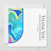 Moderne flüssige Grunge Vibranding Wedding Dankeskarte (Vorderseite)