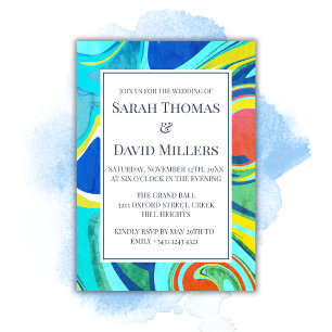 Moderne flüssige Grunge Vibranding Wedding Einladung