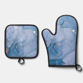 Moderne Flüssigkunst Ofenhandschuh & Topflappen-Set (Vorderseite)