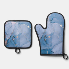 Moderne Flüssigkunst Ofenhandschuh & Topflappen-Set