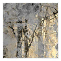 Moderne Foggy Forest Artistic Painting