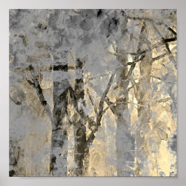 Moderne Foggy Forest Artistic Painting Poster