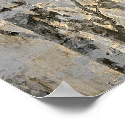 Moderne Foggy Forest Artistic Painting Poster (Ecke)