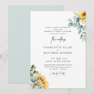 Moderne Foliage beide Sets Eltern Hochzeit Einladung