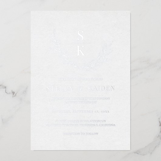 Moderne Foliage Blätter Kunst, Dichtung und Musik Folieneinladung (Vorderseite)