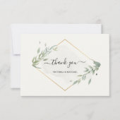 Moderne Foliage Blätter Wasserfarben Elegant Botan Dankeskarte (Vorderseite)