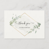 Moderne Foliage Blätter Wasserfarben Elegant Botan Dankeskarte (Vorderseite)