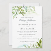 Moderne Foliage Blätter Wasserfarbenprägung Einladung (Vorderseite)