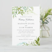 Moderne Foliage Blätter Wasserfarbenprägung Einladung (Stehend Vorderseite)