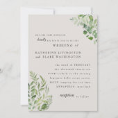 Moderne Foliage Cream Bride Eltern Hochzeit Einladung (Vorderseite)