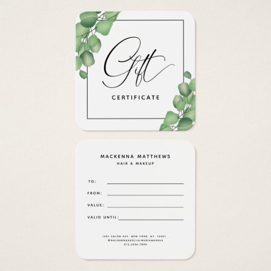 Moderne Foliage Einfache Botanische Grüne Geschenk (Vorne & Hinten)