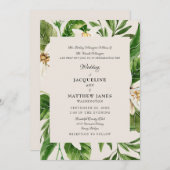 Moderne Foliage Elternschaft Cream Wedding Matte Einladung (Vorne/Hinten)