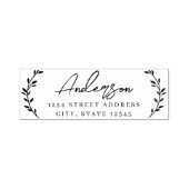 Moderne Foliage Family Name Rücksendeadresse Permastempel (Design)