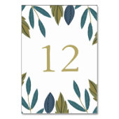 Moderne Foliage Floral Wedding Tischnummer (Rückseite)