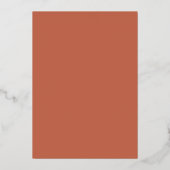 Moderne Foliage Frame Copper Red Wedding Folieneinladung (Rückseite)