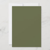 Moderne Foliage Frame Olive Green Wedding Einladung (Rückseite)