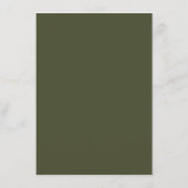 Moderne Foliage Frame Olive Green Wedding Receptio Menükarte (Rückseite)