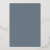 Moderne Foliage Frame Slate Gray Wedding Folieneinladung (Rückseite)
