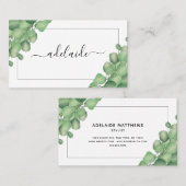 Moderne Foliage Greenerity Hair Stylist Botanisch Visitenkarte (Vorne/Hinten)