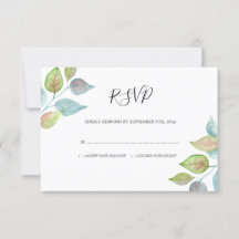Moderne Foliage Watercolor Blätter Hochzeit