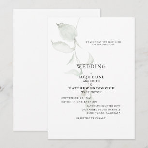 Moderne Foliage Wedding Einladung