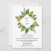 Moderne Foliage Wedding Einladung (Vorderseite)