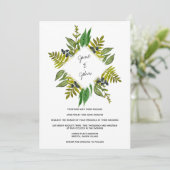Moderne Foliage Wedding Einladung (Stehend Vorderseite)