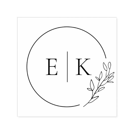 Moderne Foliage Wedding Monogram Permastempel (Design)