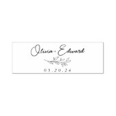 Moderne Foliage Wedding Name Permastempel (Design)