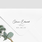 Moderne Foliage Wedding Name Permastempel