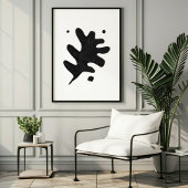 Moderne Foliation, Schwarzer Gouache Poster