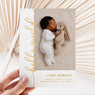 Moderne Folien-Geburtsanzeige-Karte mit Baby-Foto Folieneinladung