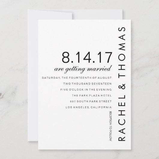 Moderne Folio Hochzeitseinladung Einladung (Vorderseite)