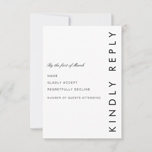 Moderne Folio RSVP Karte (Vorderseite)