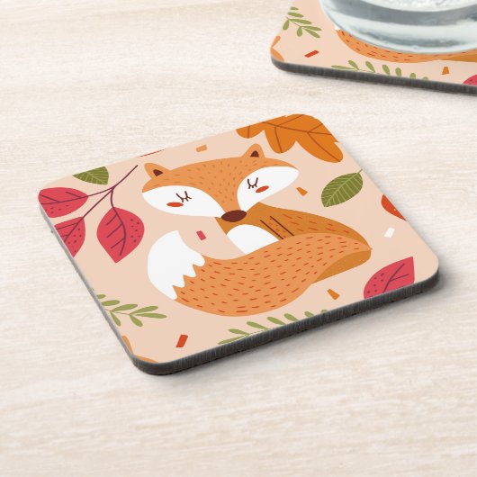 Moderne Folkfüchse Getränkeuntersetzer (Linke Seite)