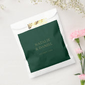 Moderne Forest Dark Green & Gold Chic Hochzeit Geschenktütchen (Versiegelt)