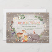 Moderne Forest Friends Berries Cotton Baby Dusche Einladung (Vorderseite)