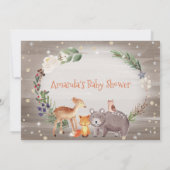 Moderne Forest Friends Berries Cotton Baby Dusche Einladung (Rückseite)