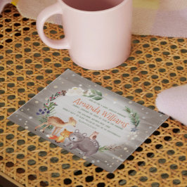 Moderne Forest Friends Berries Cotton Baby Dusche Einladung