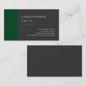 Moderne Forest Green Gray Standard Business Card Visitenkarte (Vorne/Hinten)