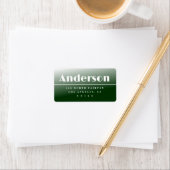 Moderne Forest Green Ombre Rücksendeadresse Adressaufkleber (Insitu)