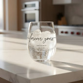 Moderne "Forever Yours" Hochzeitspaare Weinglas Ohne Stiel