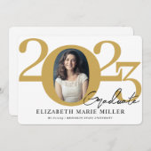 Moderne formale Grad-Klasse 2023 Foto Abschluss Ankündigung (Vorne/Hinten)