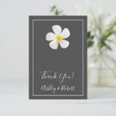 Moderne formale Klassik, weiß auf dunkelgrau, Hoch Dankeskarte (Stehend Vorderseite)