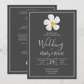 Moderne formale Klassik, weiß auf dunkelgrau, Hoch Einladung (Vorne/Hinten)