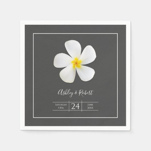 Moderne formale Klassik, weiß auf dunkelgrau, Hoch Serviette (Vorderseite)