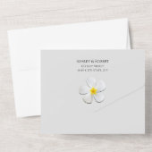 Moderne formale Klassik, weiß auf Grau, Hochzeit All In One Einladung (Rückseite)