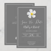 Moderne formale Klassik, weiß auf grau, Rett Date Einladung (Vorne/Hinten)